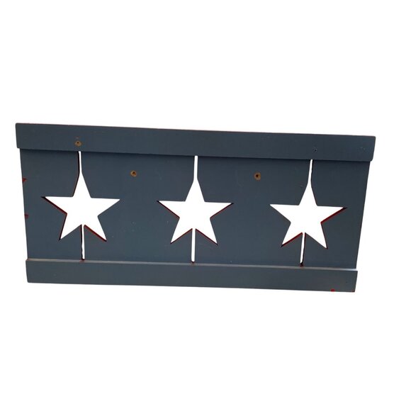 Red Star Cutout Wall Mounted Hook Rack With 3 Metal Hooks - Picture 8 of 10